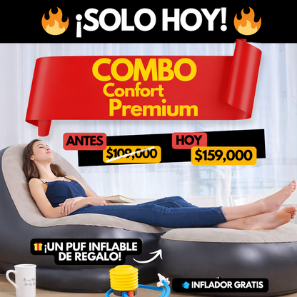 Combo Confort Premium: Sofá + Sillón + Inflador
