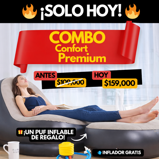 Combo Confort Premium: Sofá + Sillón + Inflador